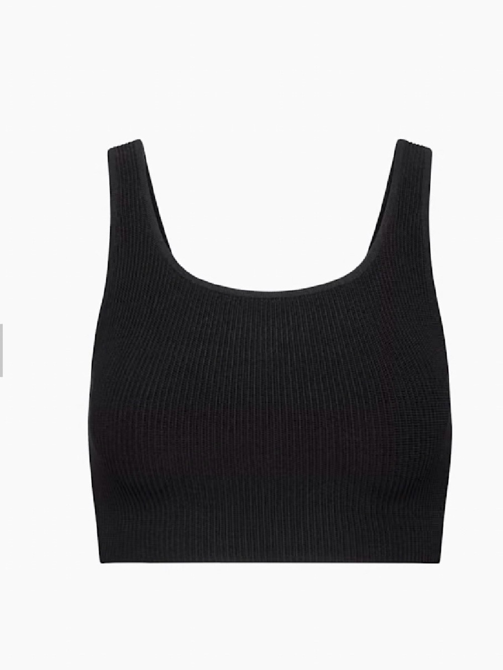 Aritzia Babaton Black Ribbed Scoop Neck Cropped Tank